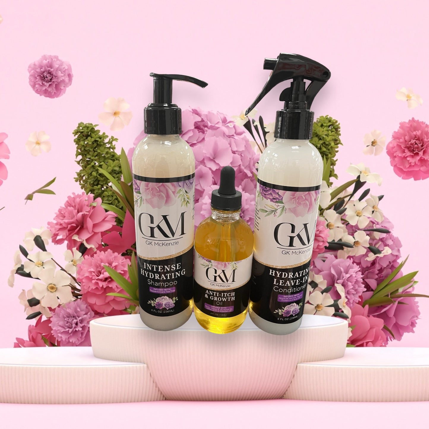 GK Mckenzie Haircare Intense Hydrating Shampoo-Infused with Organic Peppermint & Tea Tree Oil 8 oz