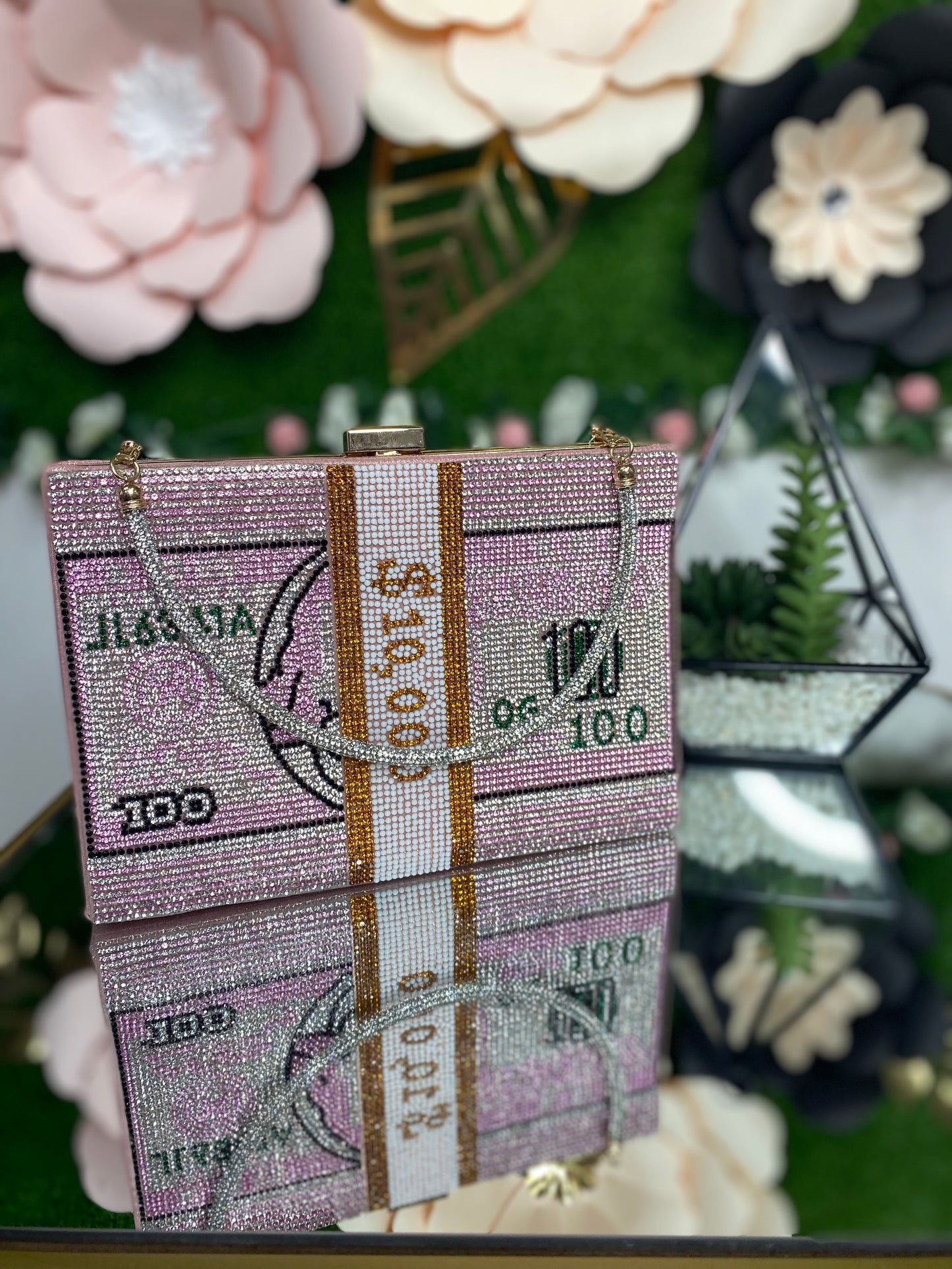Pink $10k Bling Money Clutch/Handbag