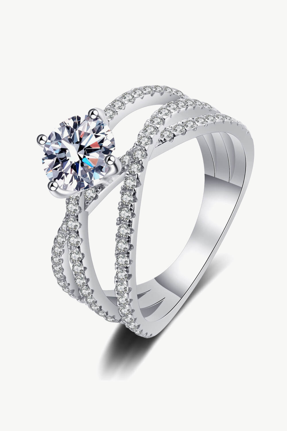 1 Carat Moissanite Crisscross Ring - Zen Allure Beauty®️