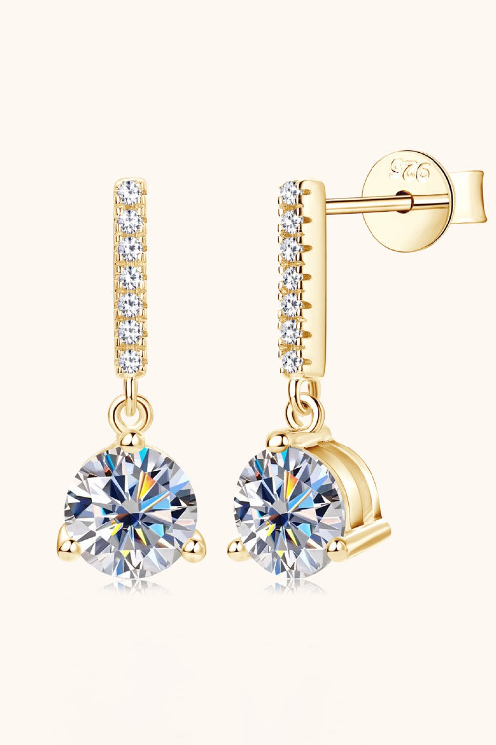 2 Carat Moissanite 925 Sterling Silver Drop Earrings - Zen Allure Beauty®️