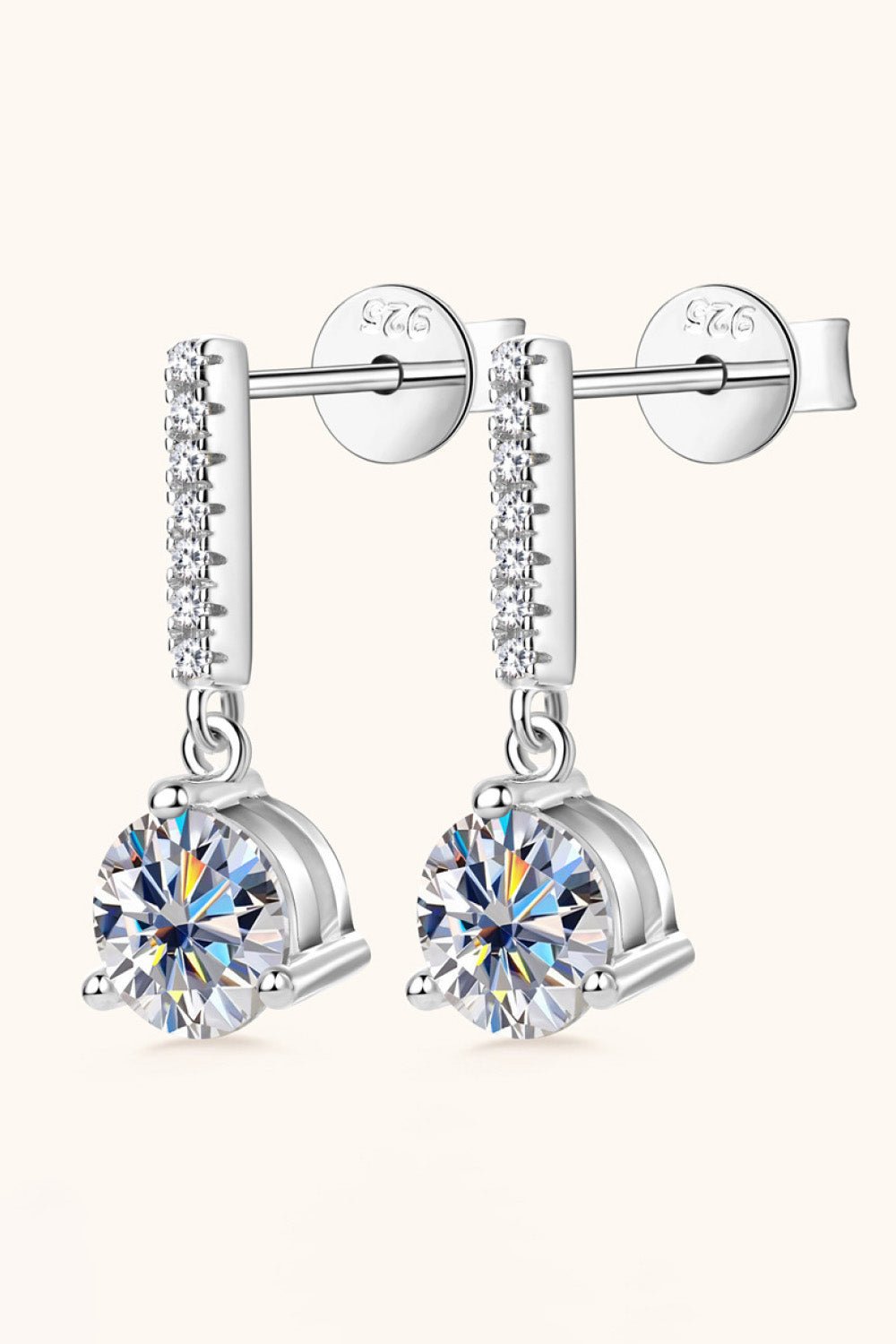 2 Carat Moissanite 925 Sterling Silver Drop Earrings - Zen Allure Beauty®️