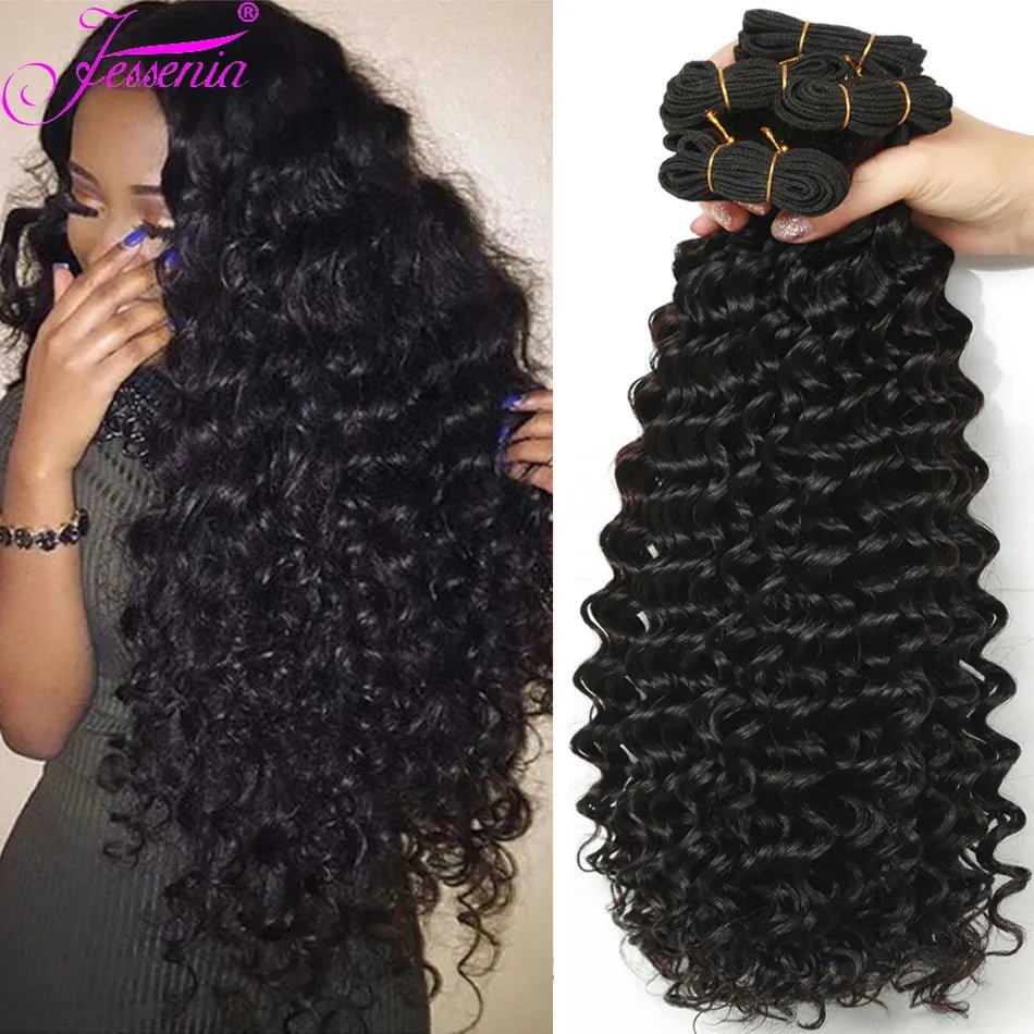 3 & 4 Bundles Deal 8 - 26Inch Loose Deep Wave Weave Real Human Hair Bresilien Bundles Remy Peruvian Deep Curly Extensions - Zen Allure Beauty®️