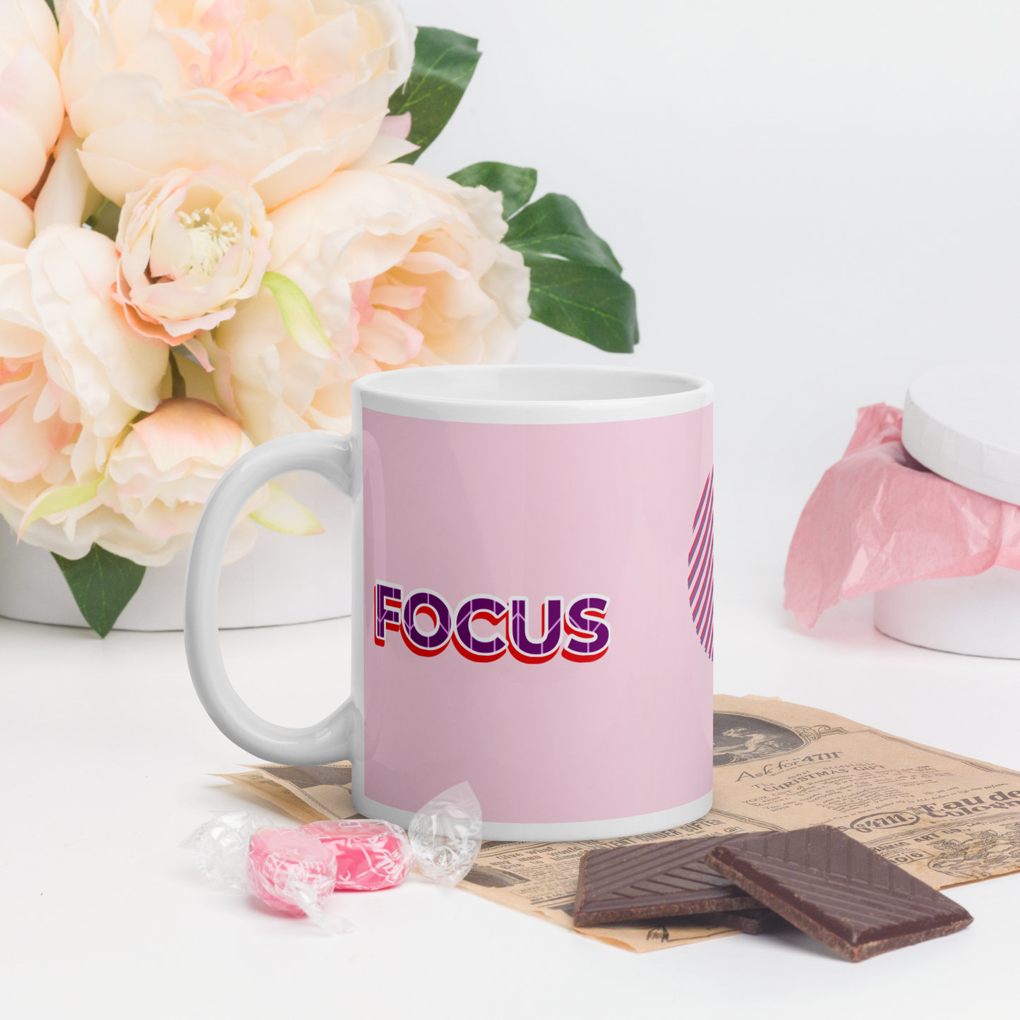 White glossy mug - FOCUS