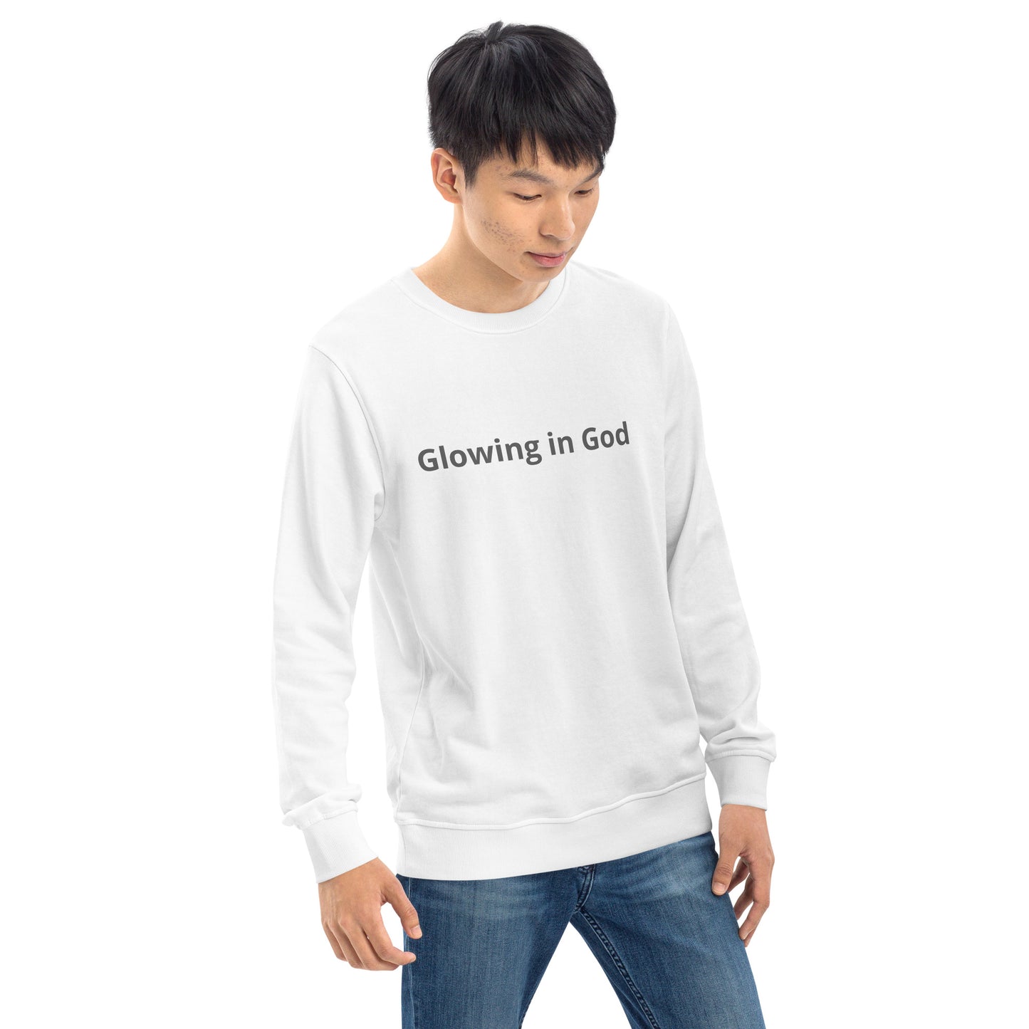 Unisex organic sweatshirt - Glowing in God