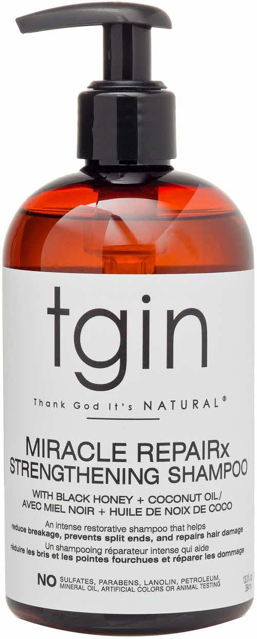 tgin miracle repairx shampoo black honey and coconut oil 