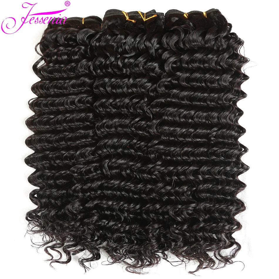 3 & 4 Bundles Deal 8-26Inch Loose Deep Wave Weave Real Human Hair Bresilien Bundles Remy Peruvian Deep Curly Extensions