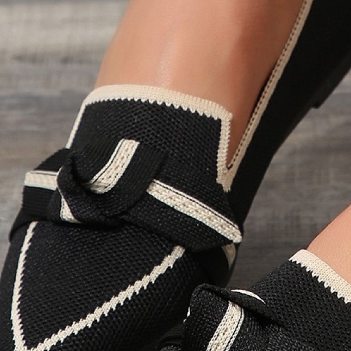 Bow Contrast Trim Point Toe Loafers - Zen Allure Beauty®️