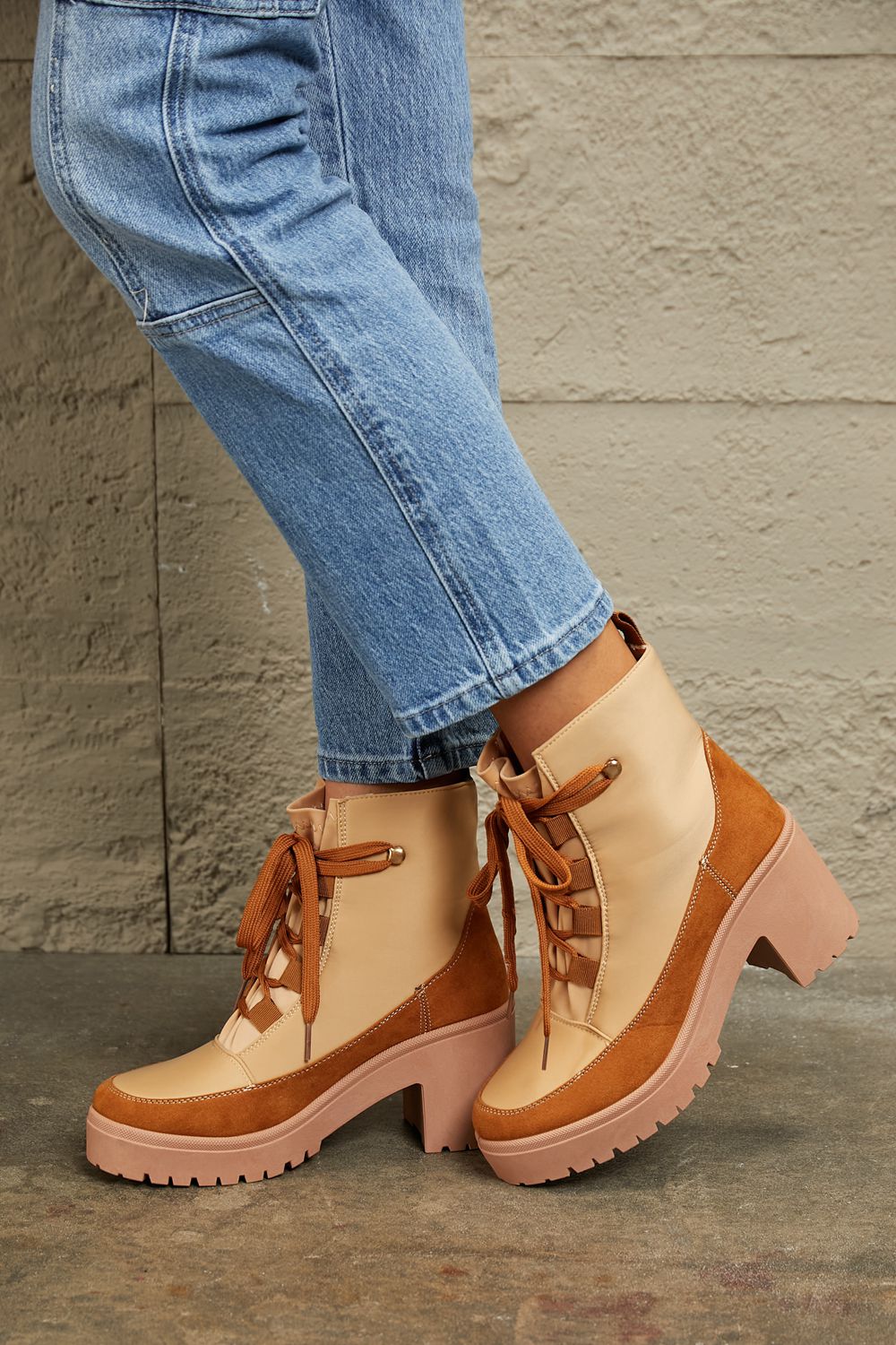 East Lion Corp Lace Up Lug Booties - Zen Allure Beauty®️