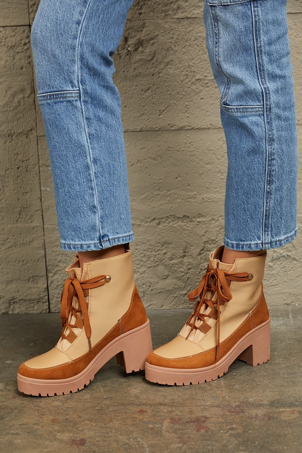 East Lion Corp Lace Up Lug Booties - Zen Allure Beauty®️