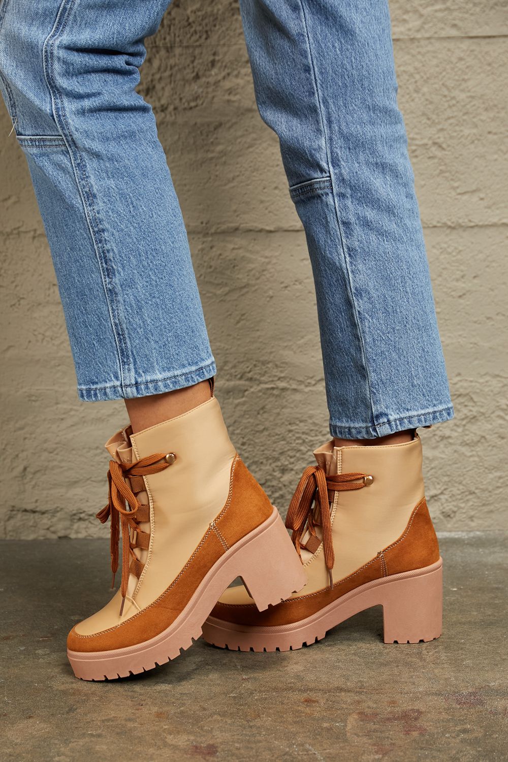 East Lion Corp Lace Up Lug Booties - Zen Allure Beauty®️