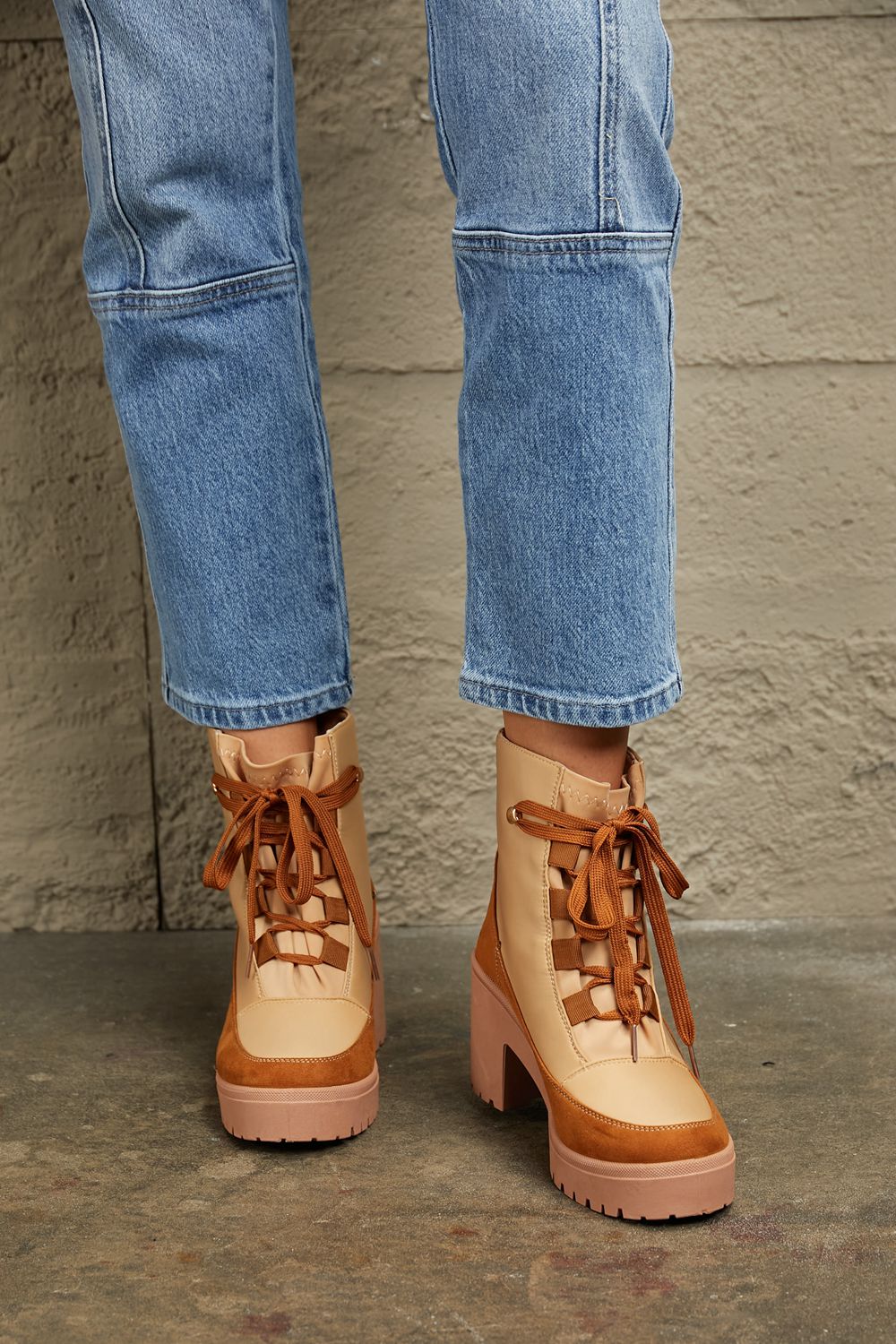 East Lion Corp Lace Up Lug Booties - Zen Allure Beauty®️