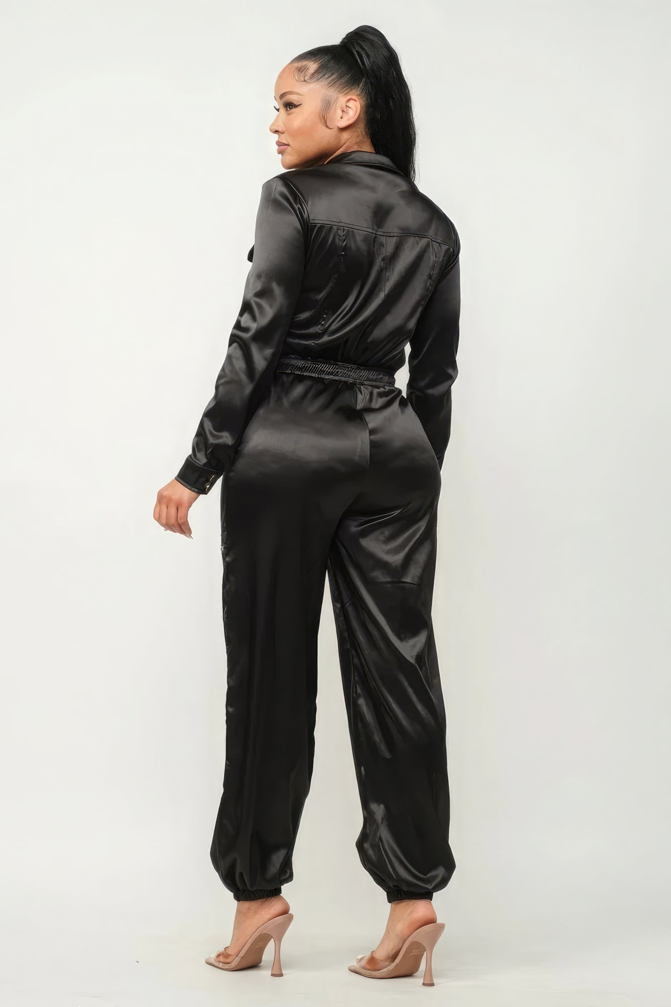 Front Zipper Pockets Top And Pants Jumpsuit - Zen Allure Beauty®️