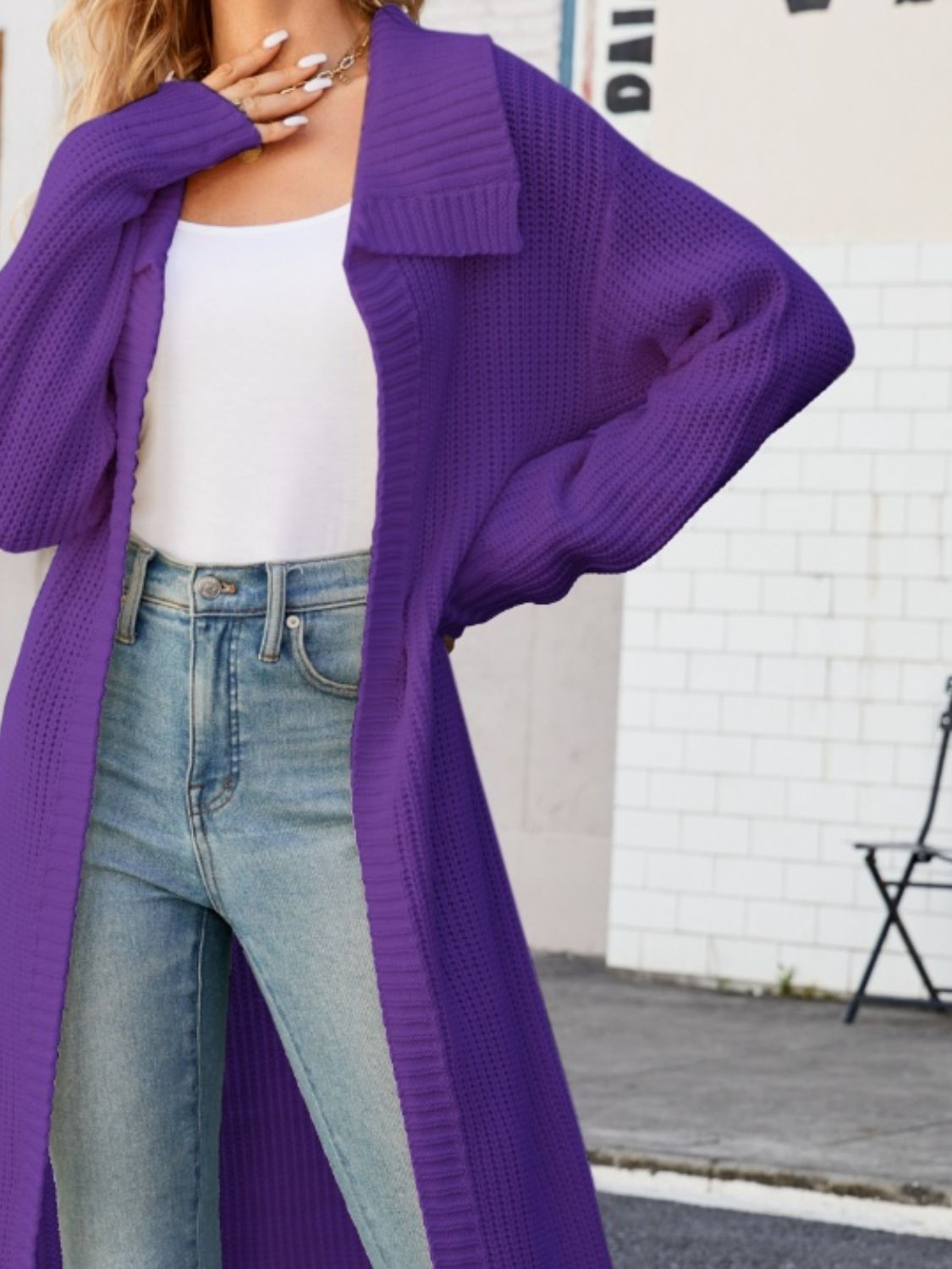 Full Size Collared Open Front Duster Cardigan - Zen Allure Beauty®️