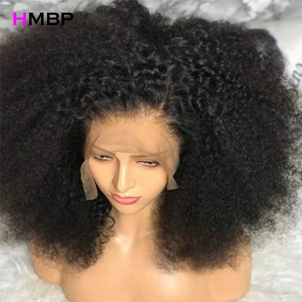 Glueless Full Lace Wig Kinky Curly Human Hair Wig 13x6 HD Lace Frontal Wigs For Women Brazilian Preplucked 180 Density - Zen Allure Beauty®️