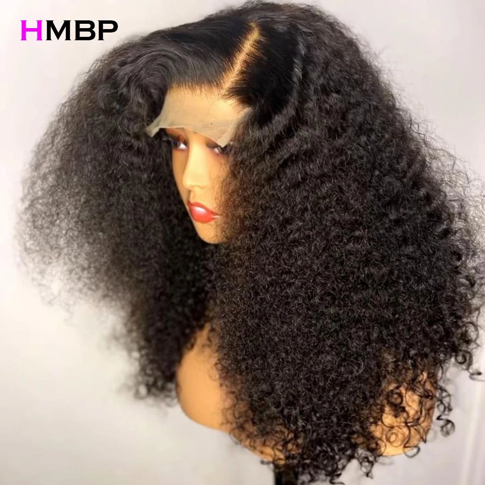 Glueless Full Lace Wig Kinky Curly Human Hair Wig 13x6 HD Lace Frontal Wigs For Women Brazilian Preplucked 180 Density - Zen Allure Beauty®️