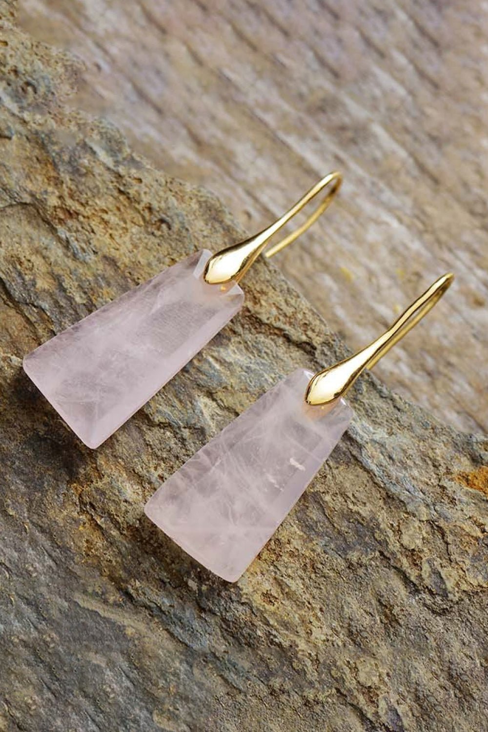 Handmade Geometrical Shape Natural Stone Dangle Earrings - Zen Allure Beauty®️