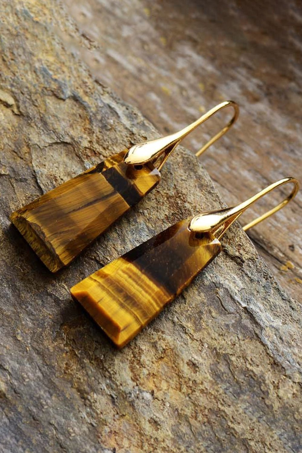 Handmade Geometrical Shape Natural Stone Dangle Earrings - Zen Allure Beauty®️