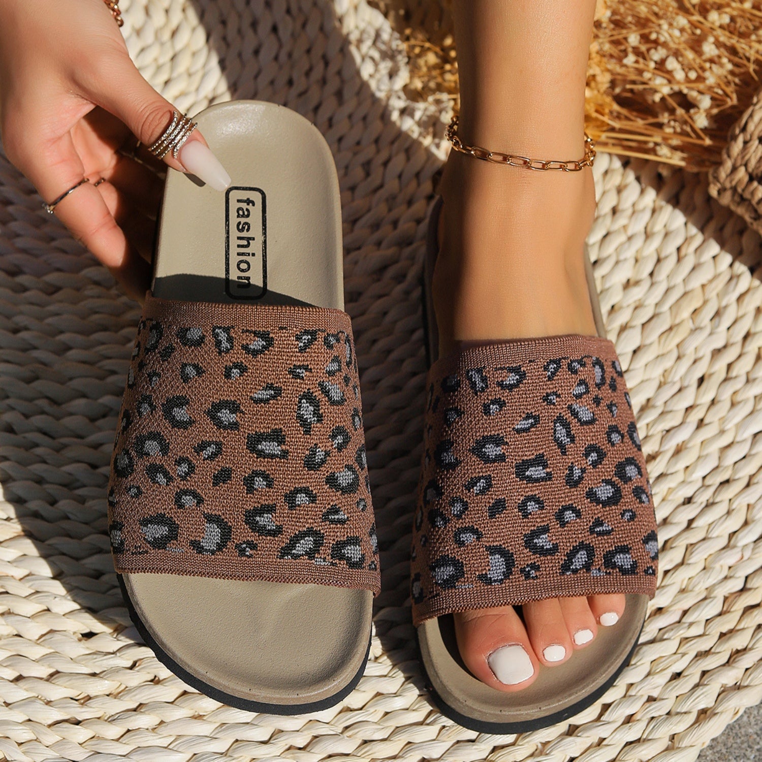 Leopard Open Toe Sandals - Zen Allure Beauty®️