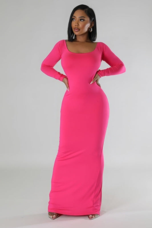 Long Sleeves Stretch Dress - Zen Allure Beauty®️