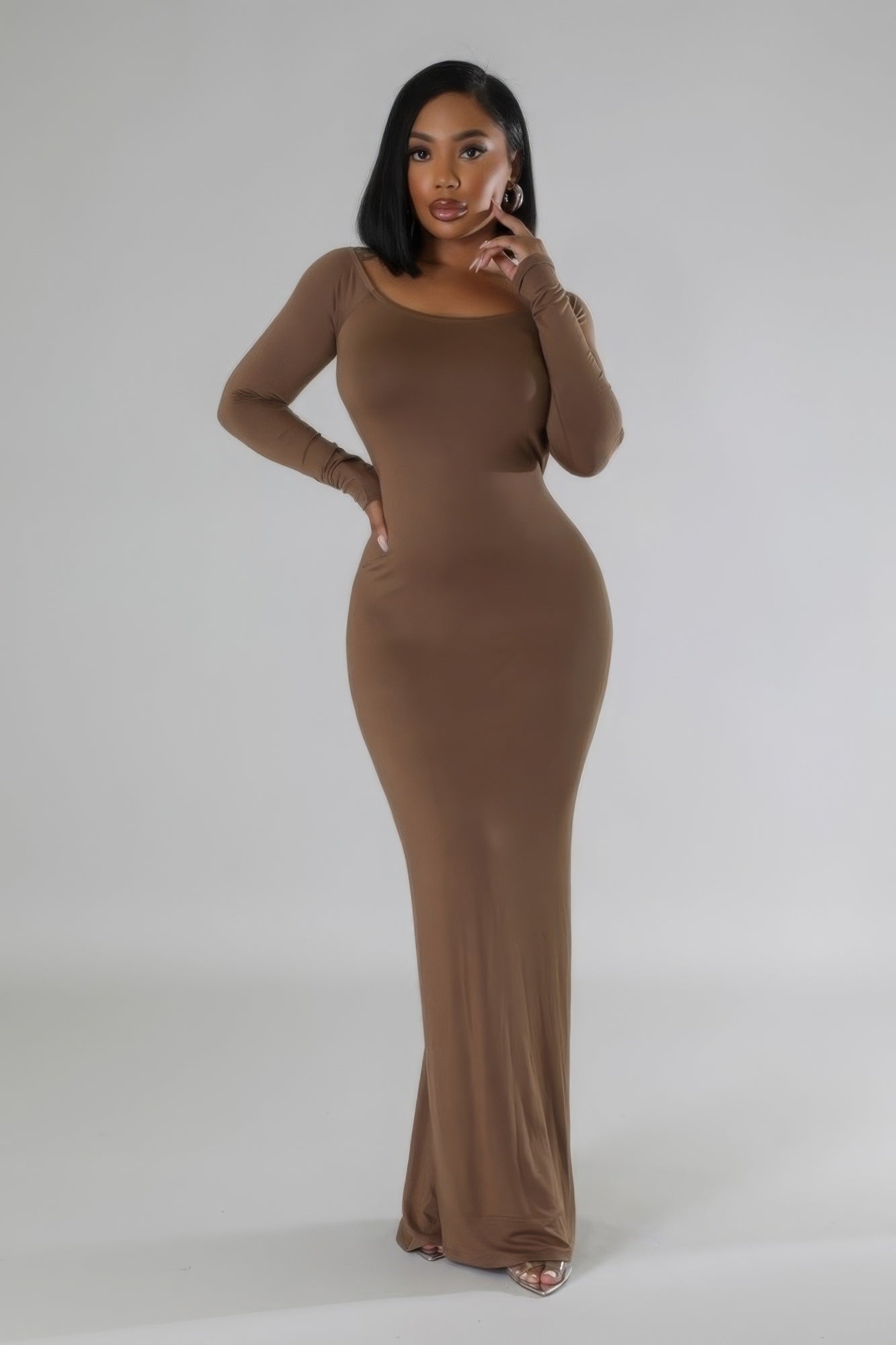 Long Sleeves Stretch Dress - Zen Allure Beauty®️