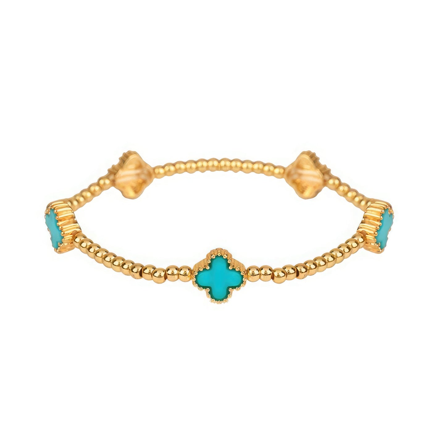 Metal Flower Station Stretch Bracelet - Zen Allure Beauty®️