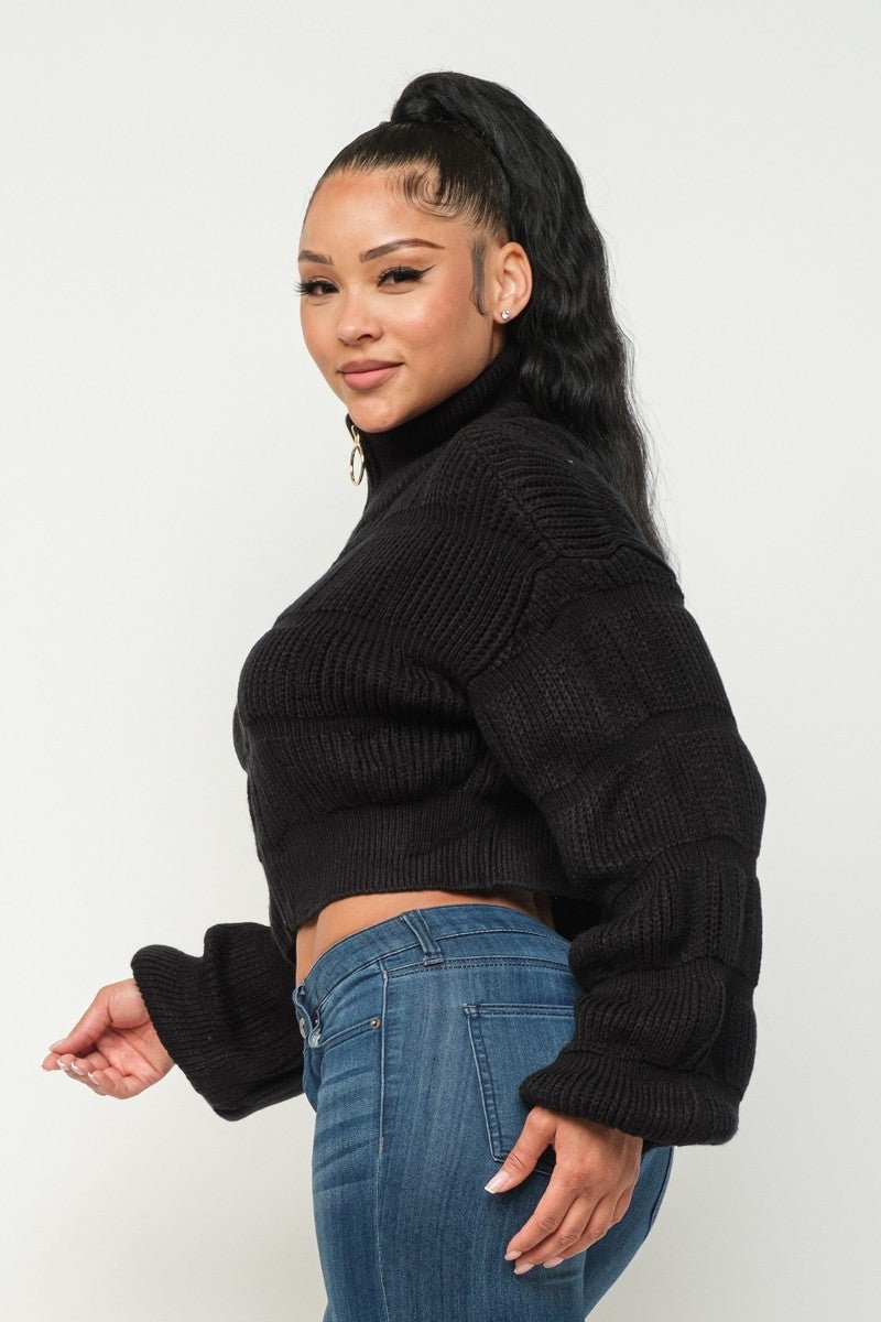 Michelin Sweater Top W/ Front Zipper - Zen Allure Beauty®️