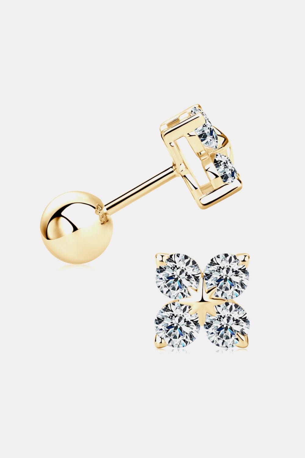 Moissanite 925 Sterling Silver Four - Leaf Clover Shape Earrings - Zen Allure Beauty®️