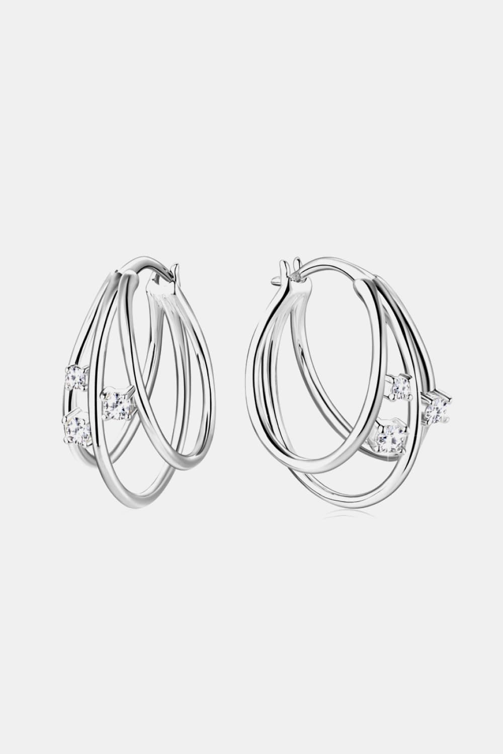 Moissanite 925 Sterling Silver Layered Earrings - Zen Allure Beauty®️