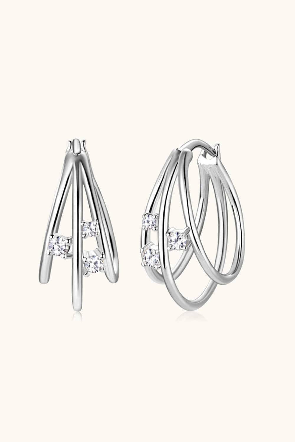 Moissanite 925 Sterling Silver Layered Earrings - Zen Allure Beauty®️