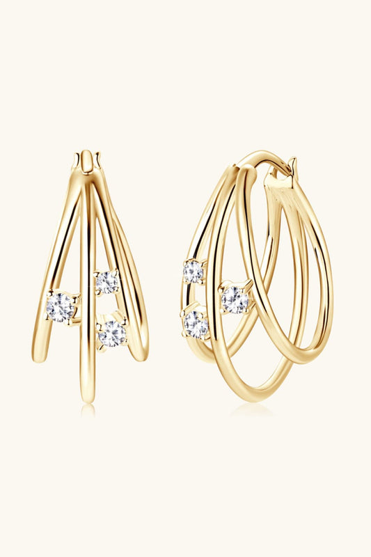 Moissanite 925 Sterling Silver Layered Earrings - Zen Allure Beauty®️