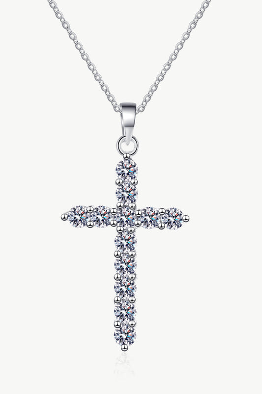 Moissanite Cross Pendant Chain Necklace - Zen Allure Beauty®️