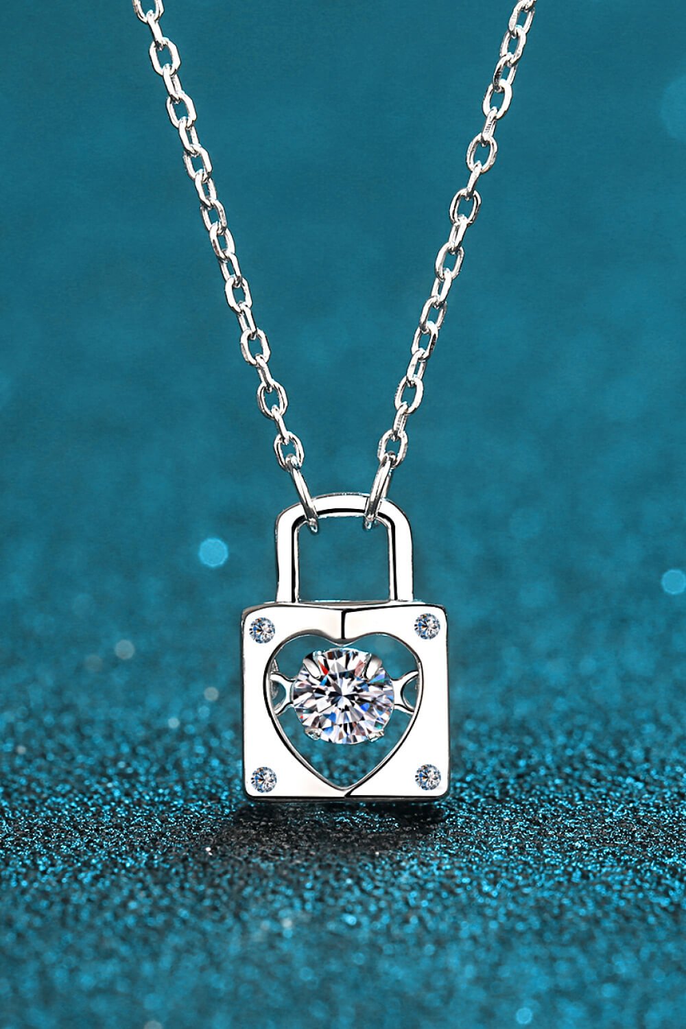 Moissanite Lock Pendant Necklace - Zen Allure Beauty®️