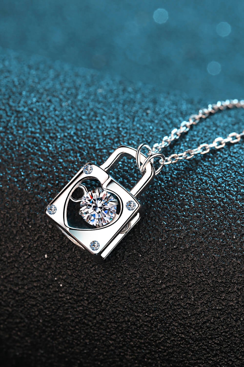 Moissanite Lock Pendant Necklace - Zen Allure Beauty®️