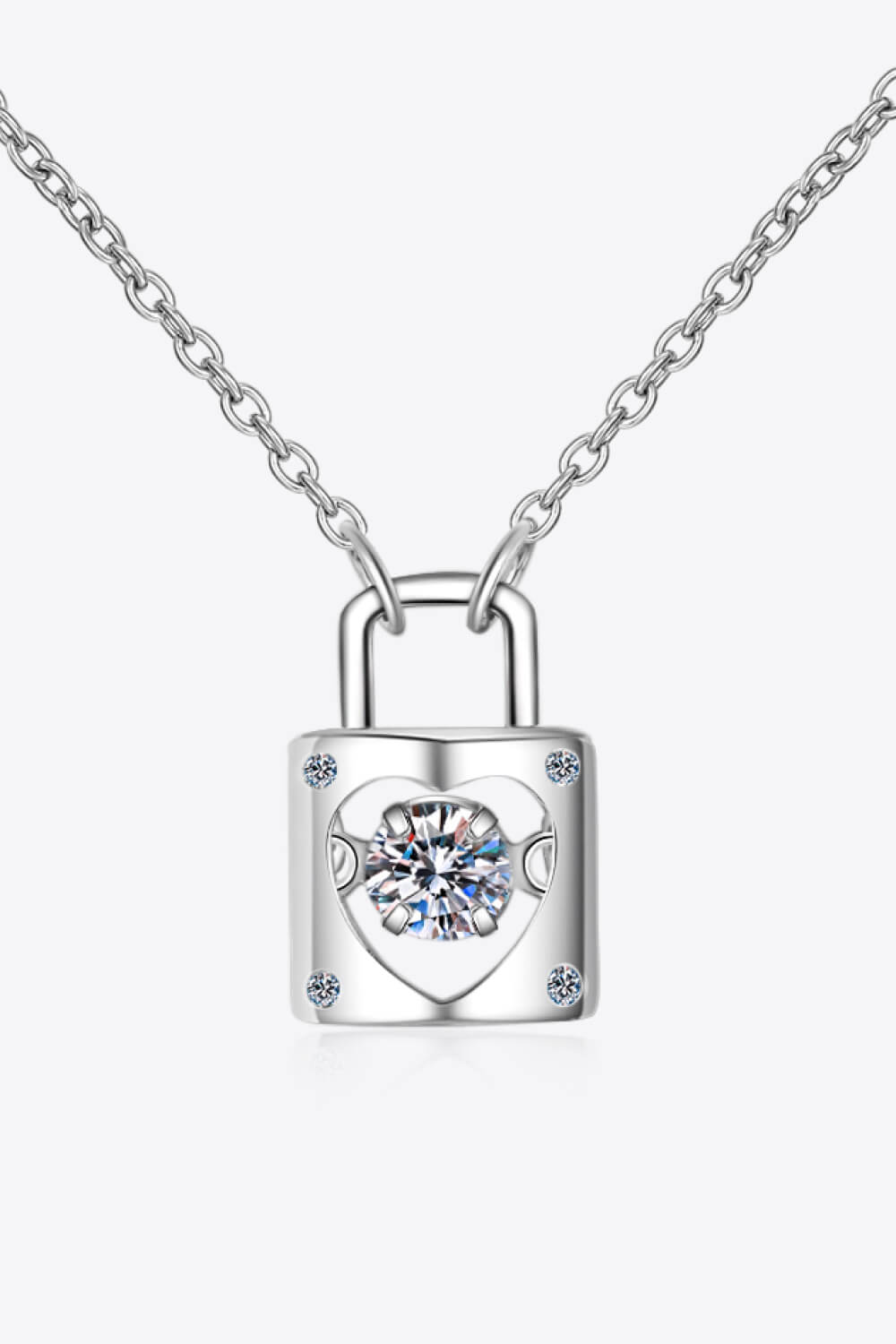 Moissanite Lock Pendant Necklace - Zen Allure Beauty®️