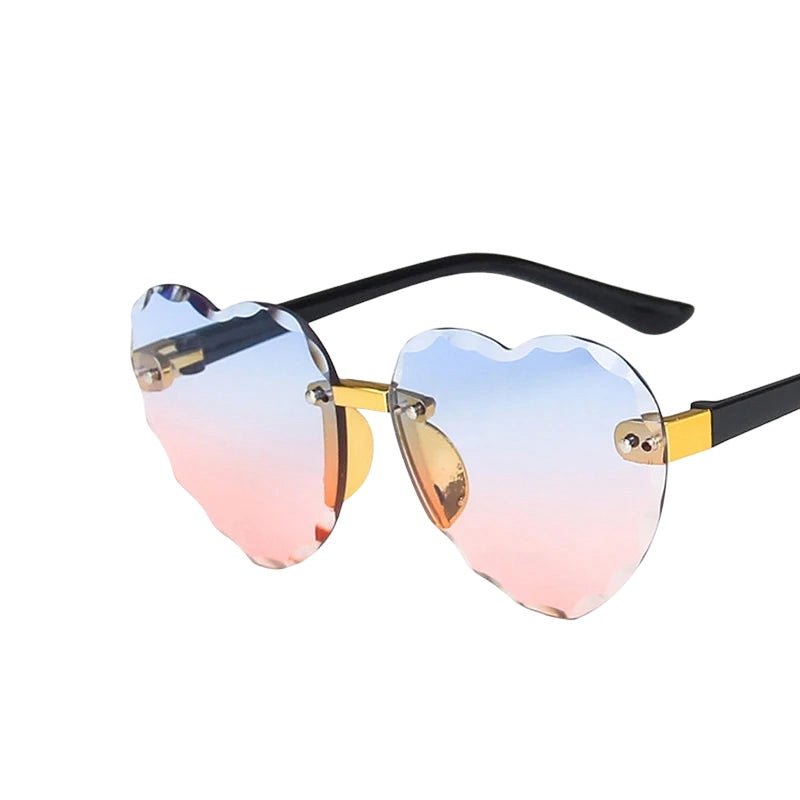 New Heart Rimless Kids Sunglasses Fashion Heart Shape Children Sun Glasses Girls Outdoors Travel UV400 Protection Eyewear - Zen Allure Beauty®️