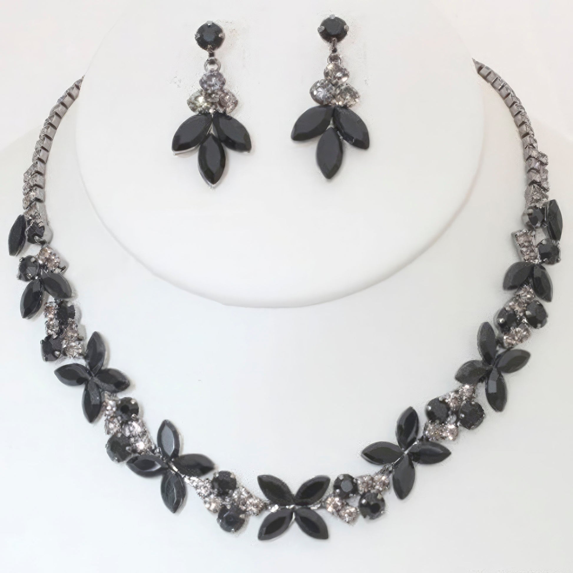 Rhinestone Crystal Necklace And Earring Set - Zen Allure Beauty®️