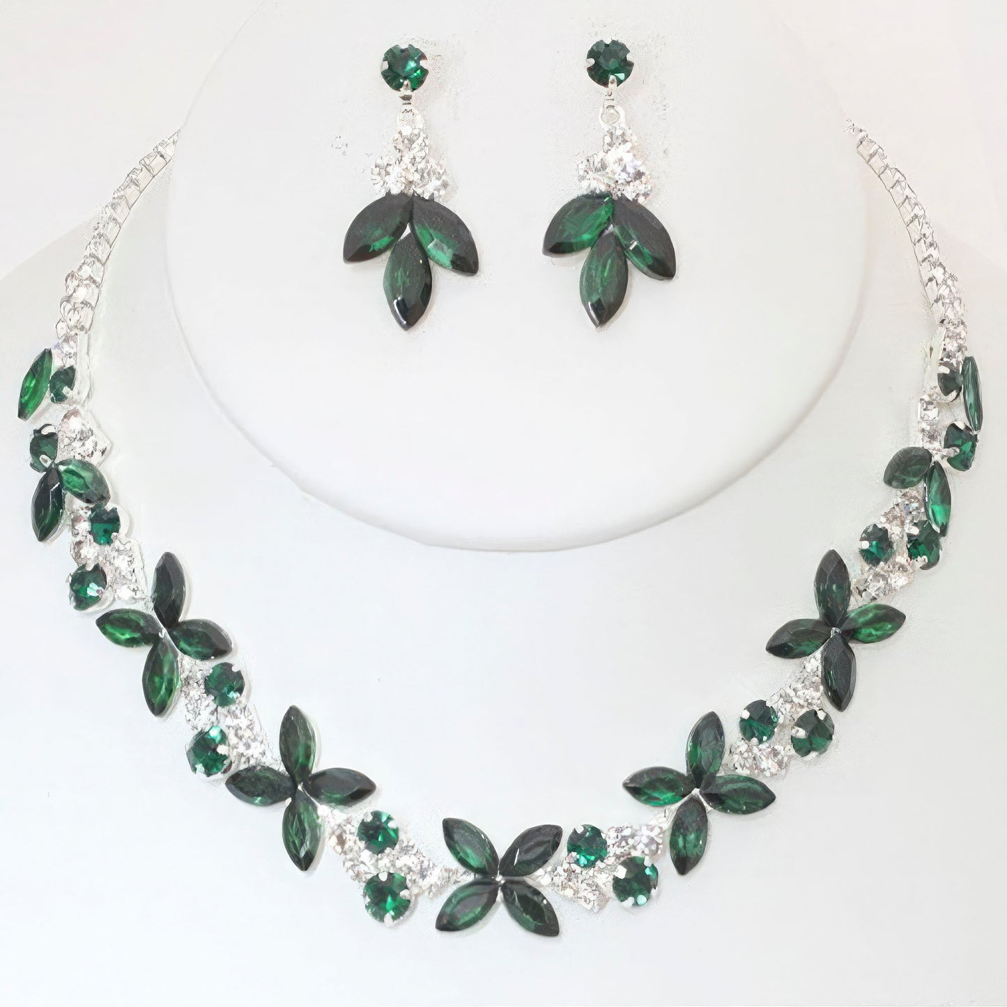 Rhinestone Crystal Necklace And Earring Set - Zen Allure Beauty®️