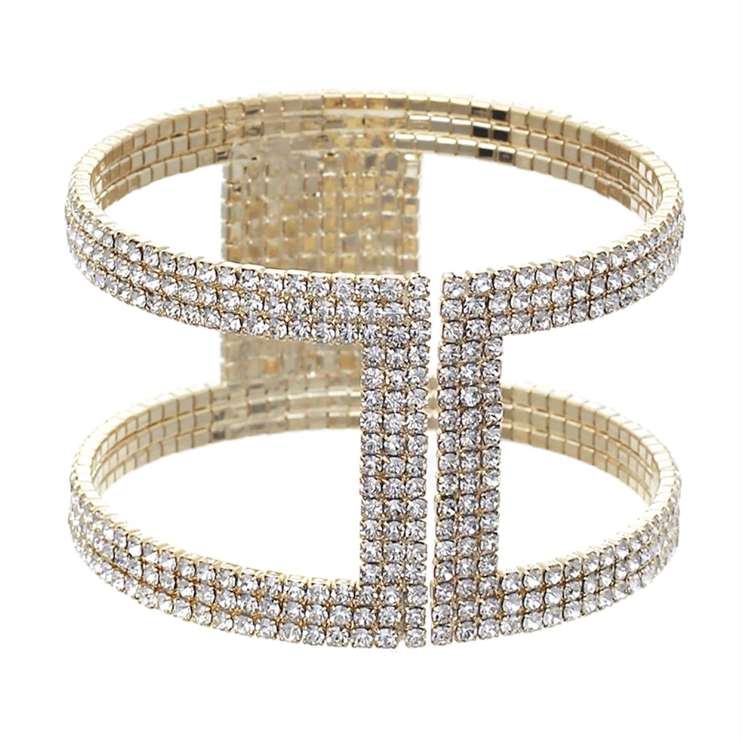 Rhinestone I Shape Memory Wire Bracelet - Zen Allure Beauty®️