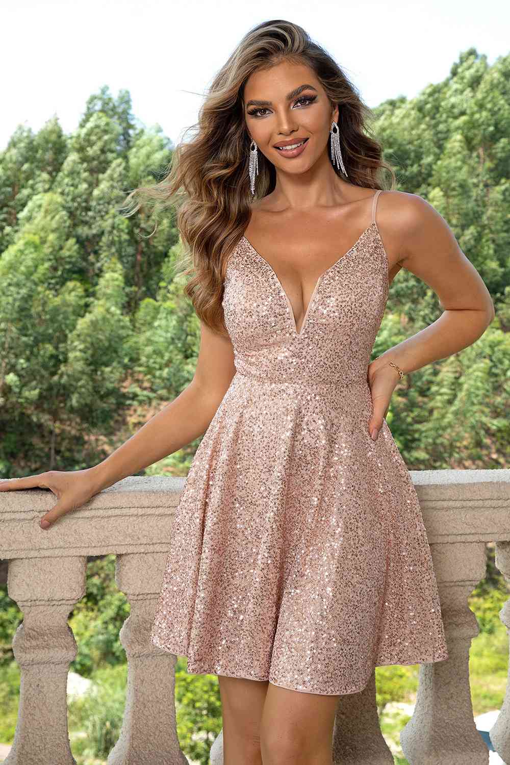 Sequin Spaghetti Strap Dress - Zen Allure Beauty®️