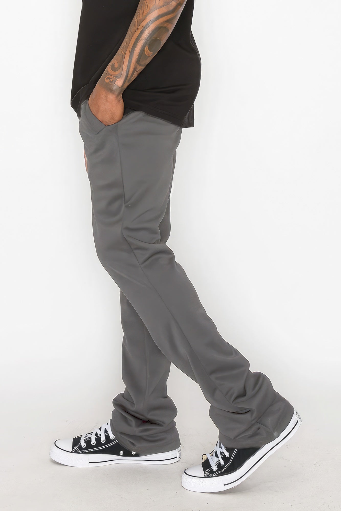 Solid Flare Stacked Track Pants - Zen Allure Beauty®️