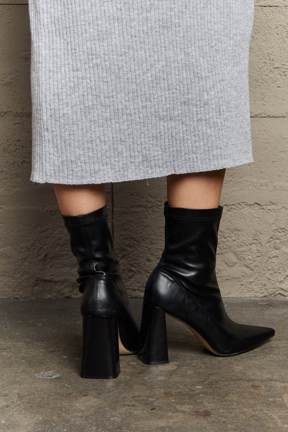 Weeboo Stacy Block Heel Sock Boots - Zen Allure Beauty®️