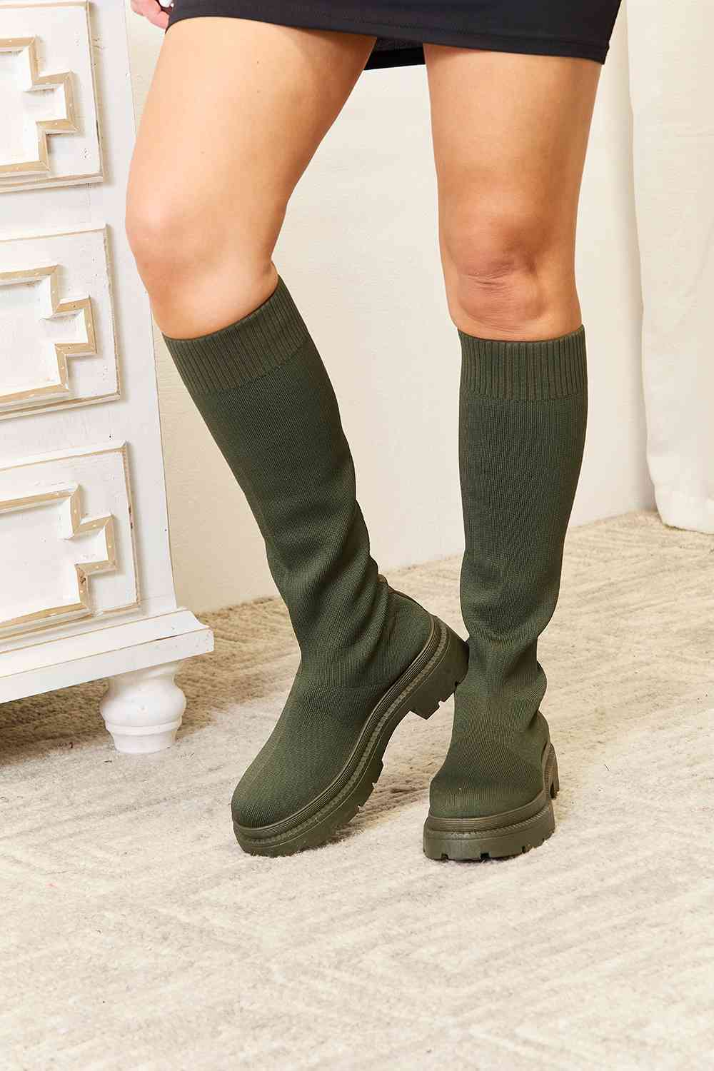 WILD DIVA Footwear Knee High Platform Sock Boots - Zen Allure Beauty®️