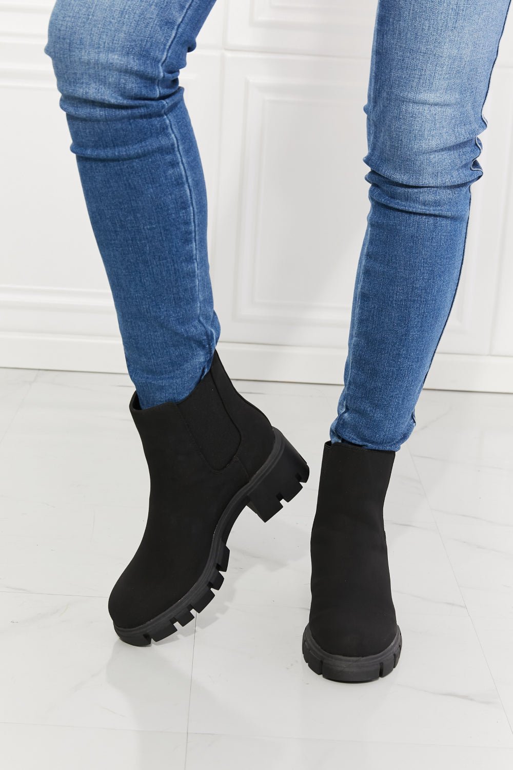 Work For It Matte Lug Sole Chelsea Boots in Black - Zen Allure Beauty®️