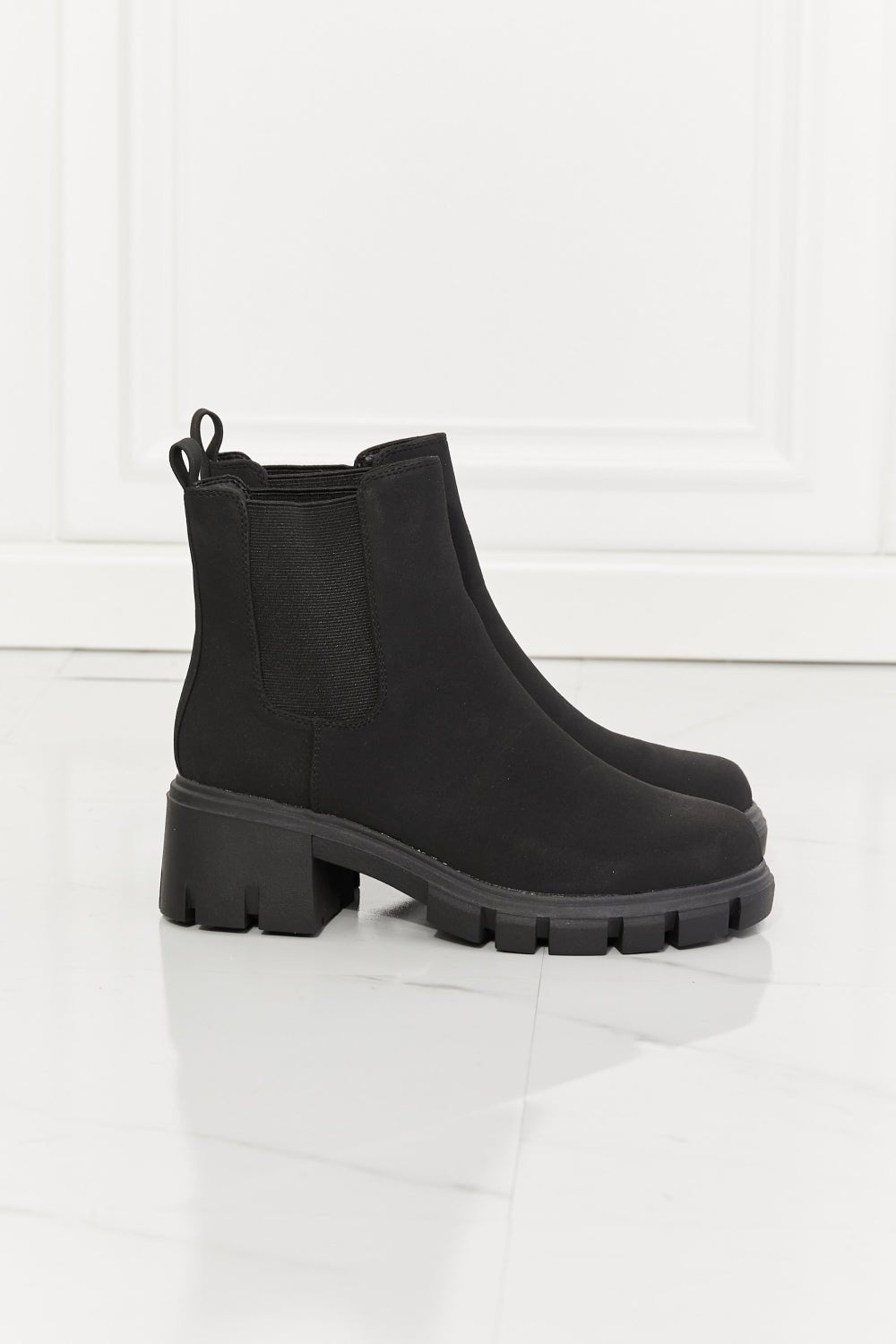 Work For It Matte Lug Sole Chelsea Boots in Black - Zen Allure Beauty®️