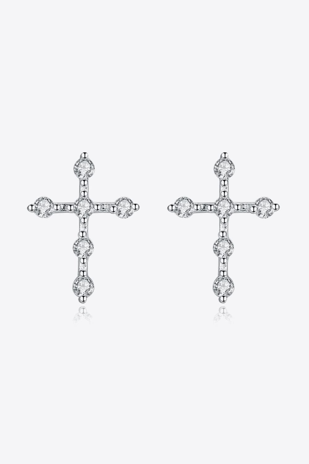 Zircon Cross 925 Sterling Silver Earrings - Zen Allure Beauty®️