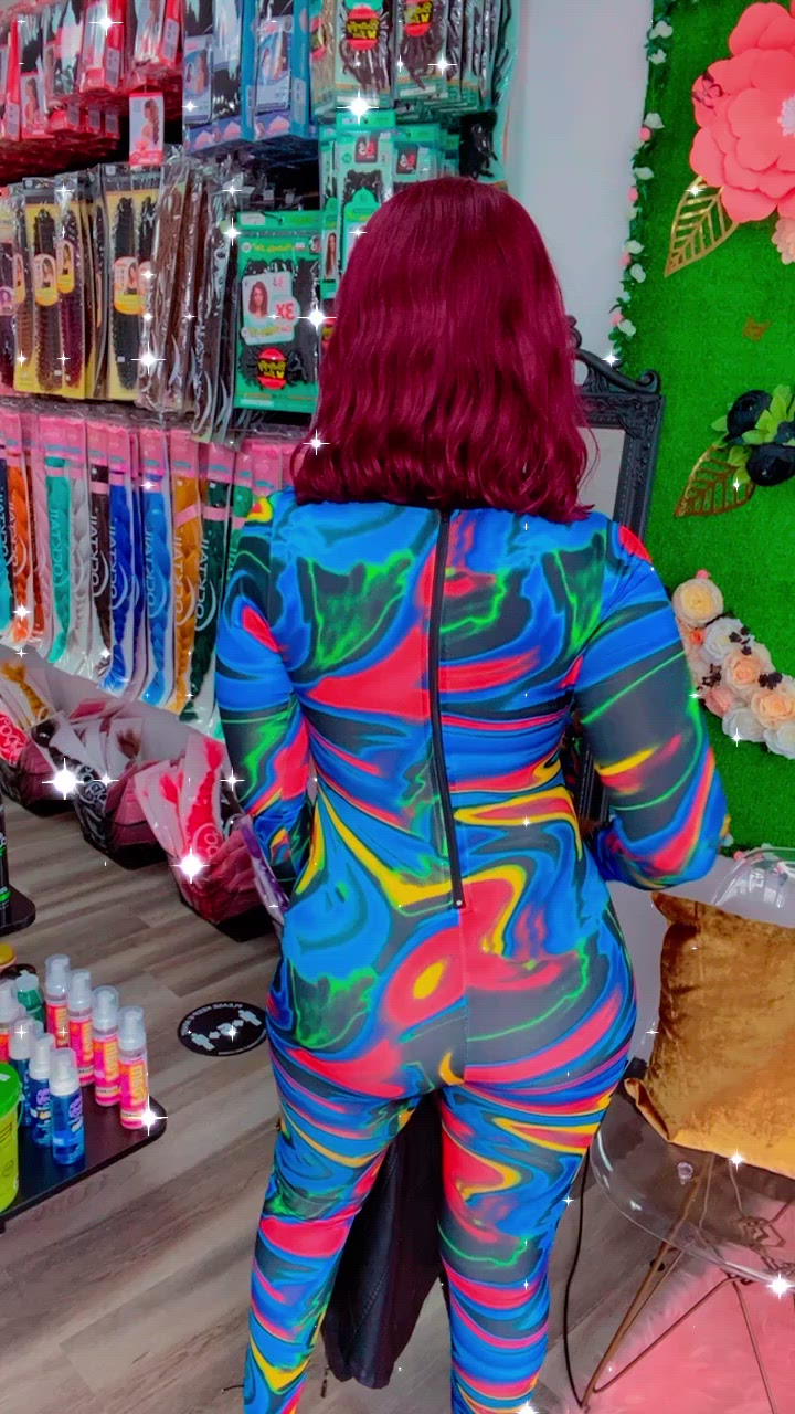 Multi Color Blue Jumpsuit