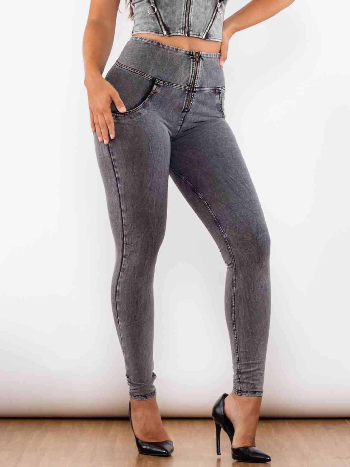 Full Size Zip-Up Skinny Jeans
