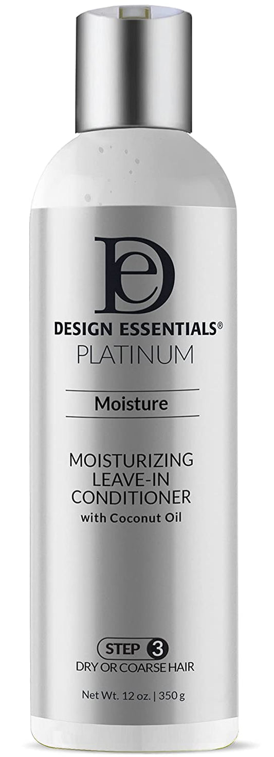 Design Essentials Platinum Moisture Moisturizing Leave-In Conditioner With Coconut Oil, Step 3, 12 Ounces