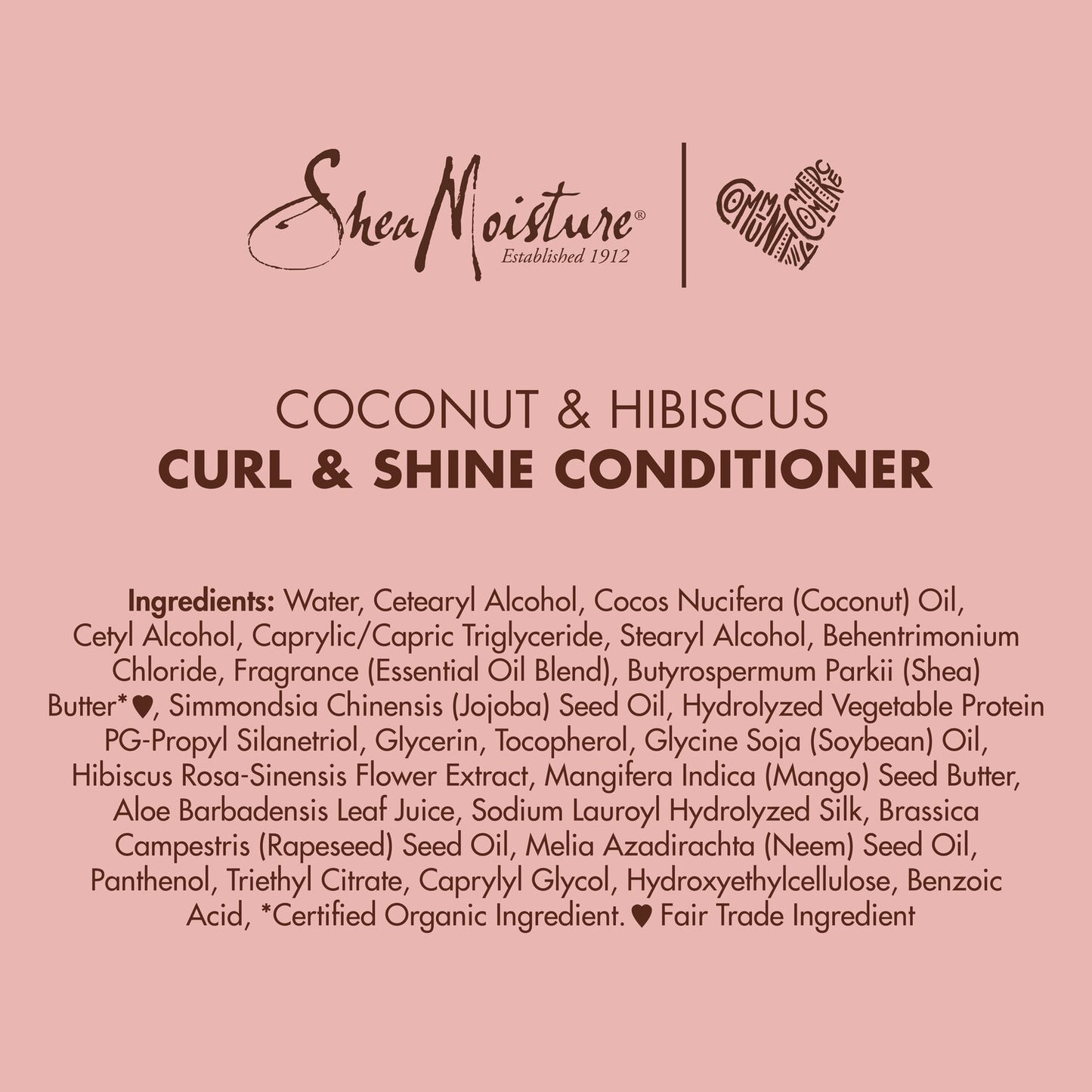 Shea Moisture Coconut & Hibiscus Curl and Shine Conditioner 13 OZ