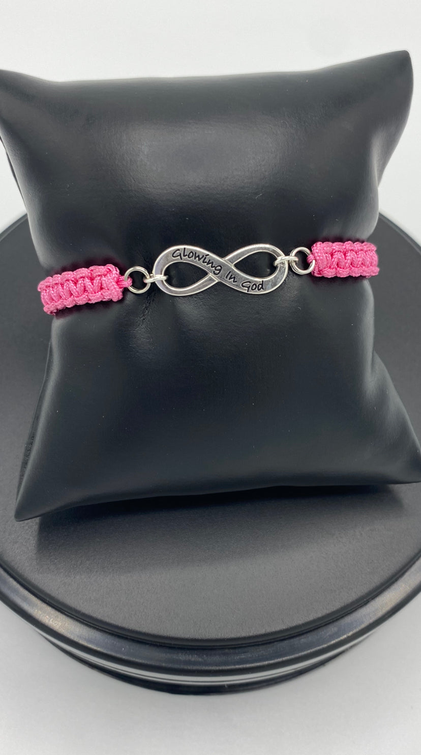 Infinity Charm Bracelet Pink